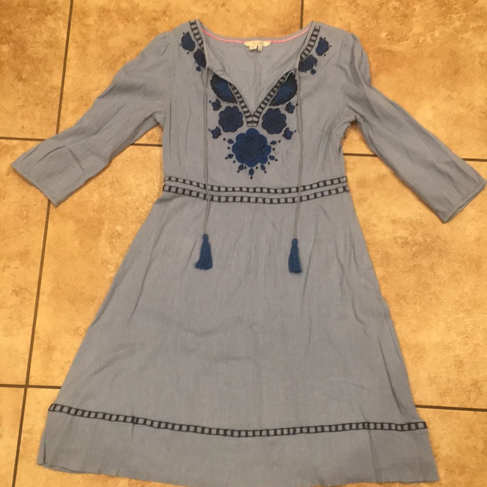 3/4 sleeve blue Boden dress